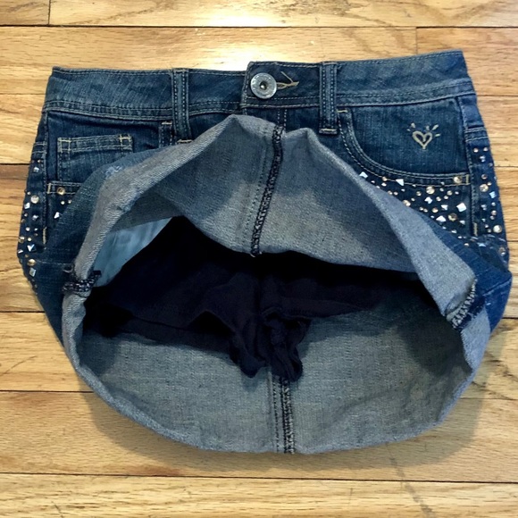 Justice Rhinestone Jean Skort girl’s size 14S - Picture 4 of 6